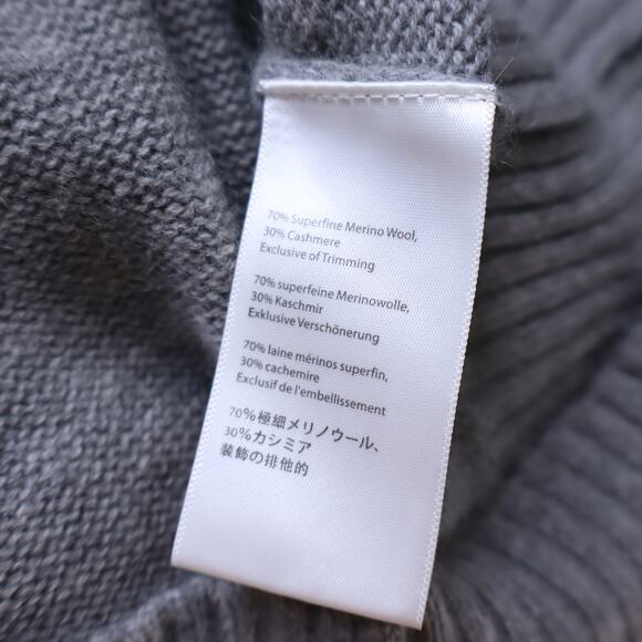 ALPS & METERS Ski Race Knit Sweater Gray Wool Cashmere Long Sleeve Women's L - Picture 8 of 11